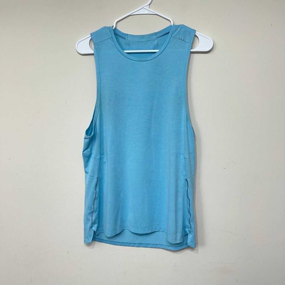 Lululemon Fast and Free Tank Small Men Heathered Hydra Blue